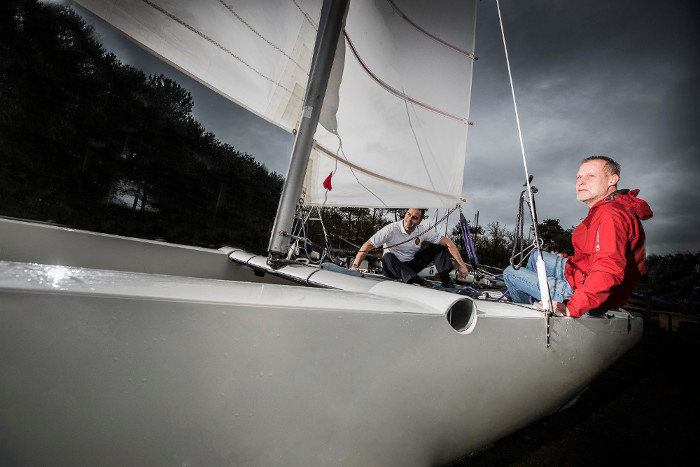 Will Thompson, vice commodore at Dee Sailing Club has been able to sail again following treatment for arm and back problems by Spire physio manager Chris Buckley.